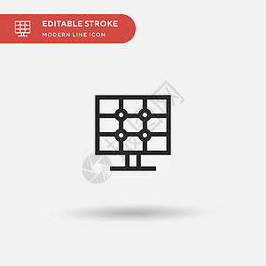 太阳能面板简单矢量图标 说明符号设计临时时针电池环境房子控制板黑色电气技术插图阳光活力图片