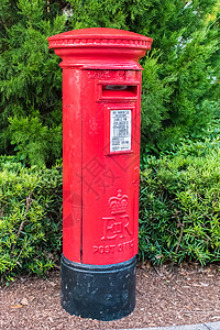红信框邮件服务邮政英语金属邮箱盒子红色背景图片