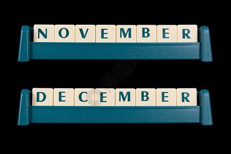 月标题由游戏的拼牌块制作 Words 包括11月a图片