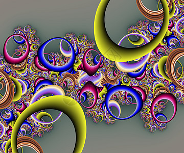 计算机生成抽象多彩分形 artwor形状展示推介会马赛克艺术魔法想像力风格阴影黑色图片