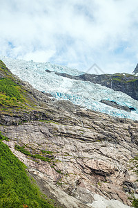 带融化蓝冰的布里克斯达尔斯布林冰川蓝色旅行地标旅游峡湾灾难风景图片
