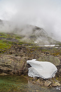 挪威美丽的自然景观 挪威美丽大自然池塘旅行冒险地标薄雾全景峡湾荒野冰川山脉图片