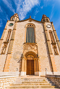 西班牙马杰卡卡尔维亚海德里亚纳尼亚村教堂图片