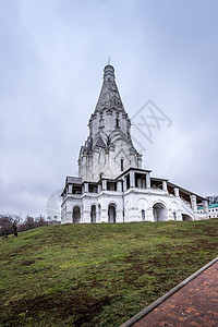 科洛门森科耶村 在俄罗斯莫斯科 一个阴云的冬天寺庙建筑纪念碑建筑学景观游客宗教城市旅行地标图片