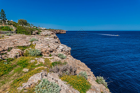 西班牙地中海马雅卡岛海岸的古时风景(西班牙地中海)图片