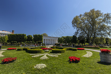 公园位于奥地利维也纳市中心花朵首都纪念碑建筑学旅行花园晴天文化城市蓝色图片