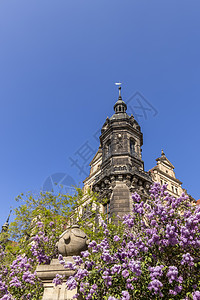 德累斯顿城堡住所大教堂地标教会旅游蓝色城市建筑旅行紫色正方形图片