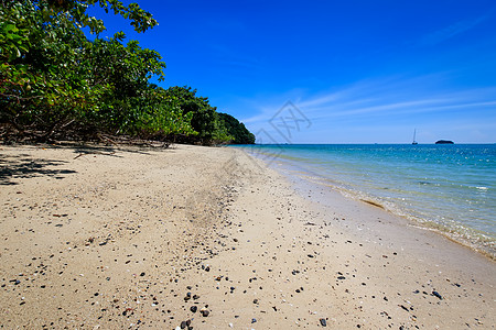 有金沙和海的海滩水晶热带白色旅行海洋旅游天空风景海景气候图片