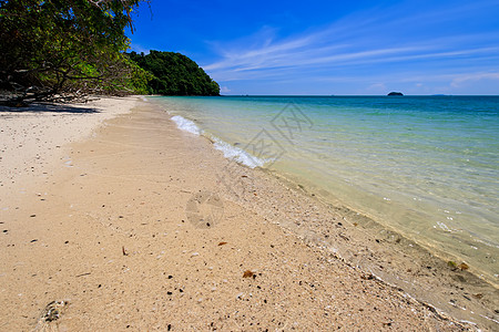 有金沙和海的海滩白色风景海洋气候海景水晶热带旅行旅游假期图片