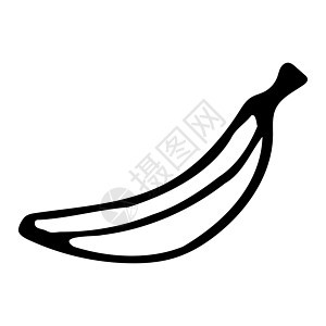 香蕉 手绘轮廓涂鸦图标 透明隔离图片
