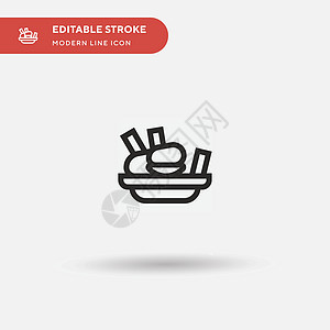 简单矢量图标 说明符号设计泰姆插图土豆盘子贝类香菜草本植物海鲜食物午餐国家图片