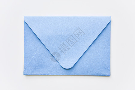经典蓝色信封 白色背景上圆角的蓝信封图片