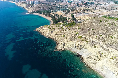 西班牙的地中海海岸 西班牙的海边法院网球场悬崖海岸建筑学风景热带城市爬坡岩石堡垒图片