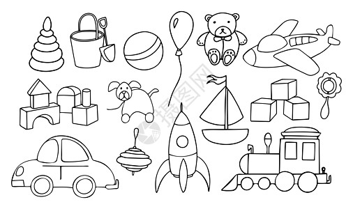 2岁小孩1 2婴儿火车气球飞机孩子涂鸦绘画金字塔玩具游戏设计图片