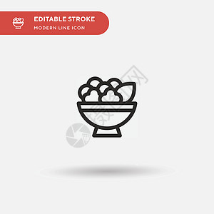 Salad 简单沙拉矢量图标 说明符号设计模板 fu插图饮食蔬菜食谱标识营养叶子植物菜单晚餐图片
