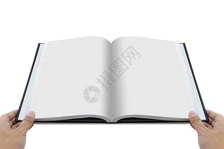 手打开白日记时的空白页模拟  杂志 te商业阅读传单男人空白教科书精装读者男性文档图片