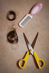 理发游戏地面剪刀梳子黄色造型黑发金发粉色修剪工作图片