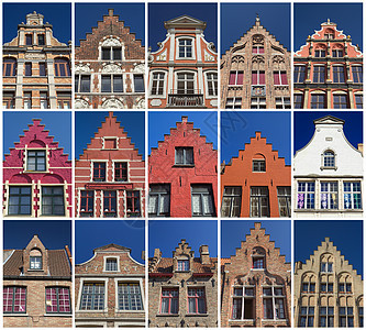 布鲁日之家荷卢红色历史性建筑窗户建筑学联盟白色旅行房子图片