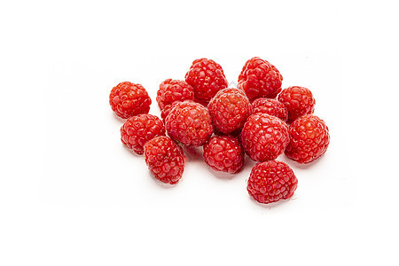 白色背景的新鲜草莓食物浆果红色覆盆子甜点静物收成健康营养季节图片
