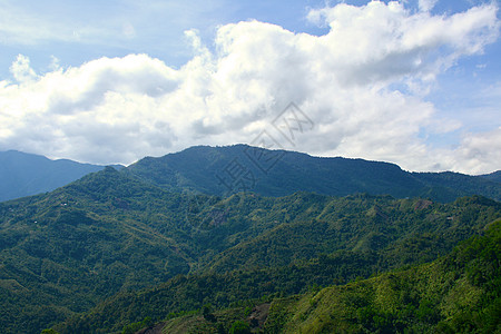 马来西亚萨巴Saba的基纳巴卢山风景图天空绿色国家公园遗产旅行优势旅游蓝色场景图片