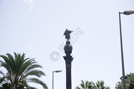 哥伦布纪念碑 巴塞罗那日景风景景观游客纪念碑旅行观光地标探险家柱子雕像图片