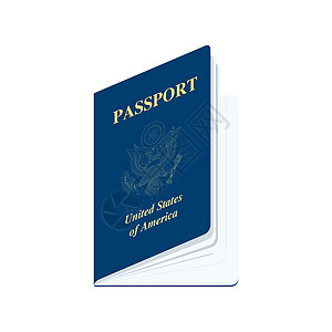 美国身份美利坚合众国护照 翻译 现实矢量说明(美国护照)插画