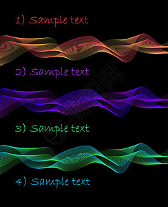 彩虹彩色波曲线 四步选择 抽样文本布局 t图片