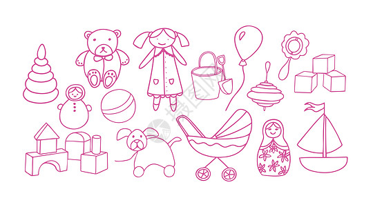 1 2女儿气球童年草图绘画贴纸艺术玩具孩子收藏图片