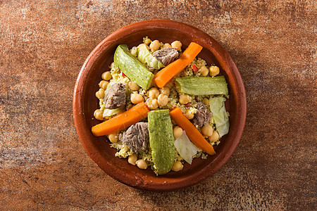 蔬菜 小鸡豆 肉类和生锈本底的食谱传统塔吉尼饮食营养羊肉美食食物图片