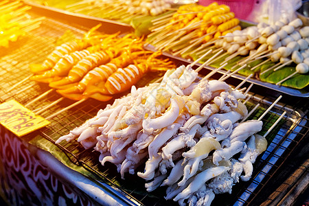 街头市场格列德斯奎德海鲜烧烤美食动物烹饪餐厅食物午餐墨水美味图片