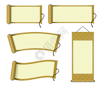 日本卷轴纸挂轴插图 se展示横幅古董滚动木板艺术画廊空白框架文化图片