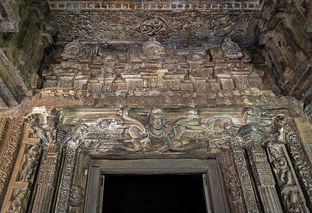 印度卡纳塔克邦Bagalkot的Durga寺庙 Aihole Bagalkot和Karnataka入口处的精美雕刻图片