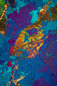 显微镜下Gneiss变形岩石 100x调查麻岩绿色粒状水晶墙纸红色地质学科学颗粒度图片
