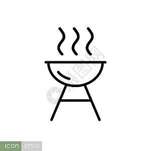 烧烤烧烤野餐矢量 ico食物标签牛肉标识烹饪派对牛扒木炭后院插图背景图片