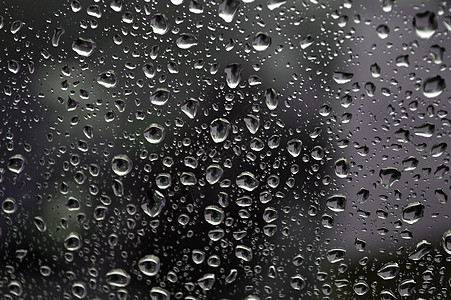 窗户上下着雨滴液体天气灰色下雨玻璃背景图片
