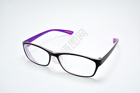 紫色和黑色彩色塑料软体玻璃眼镜图片