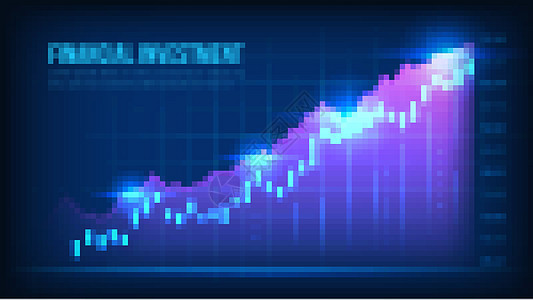 股票市场或图形概念中的前额交易图展示利润金融投资插图速度资产数字货币生长图片