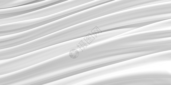 白色的布料背景 3D造型涟漪柔软度丝绸海浪纺织品床单奢华帆布织物棉布图片