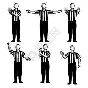 篮球仲裁人或裁判手势信号绘图集集顺序插图动态车道绿色射门动画图形男人黑与白图片