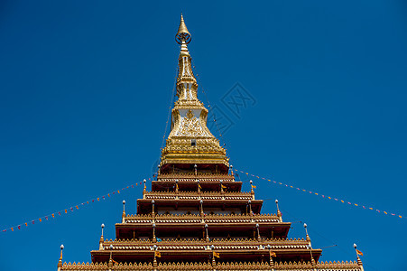 泰国Khon Kaen省寺庙佛塔游客金子旅游历史精神天空艺术佛教徒考古学图片