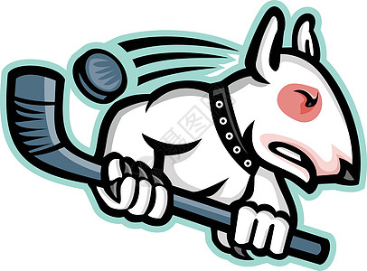 曲棍球马斯科特品牌冰球卡通片动物运动斗牛犬楔形标识吉祥物学校图片