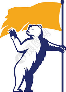 北极熊船旗 冲浪马斯科特图片