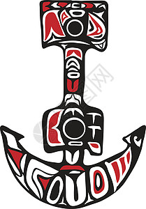 Anchor 西北海岸艺术原住民艺术品装饰部落设计形式插图图腾图片