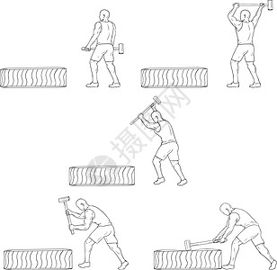 适合的 Athlete 锤打游戏集集集集力量艺术品车轮重量绘画墨水刮板运动肌肉男人图片