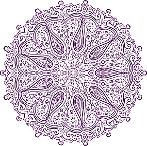 派斯利曼达拉水滴布塔插图平衡几何几何学径向图案泪珠艺术品图片