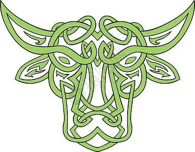 金牛座公牛凯尔特诺野生动物设计动物奶牛编织孤岛工作绳索艺术品艺术图片