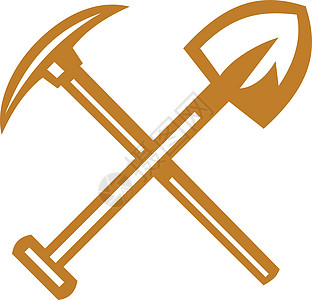 Pick Axe 缩影交叉雷特罗插图运动艺术品工具图片