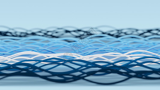 蓝色 白色 松绿色的卷状横线 最小数学抽象设计 数字 3D图片
