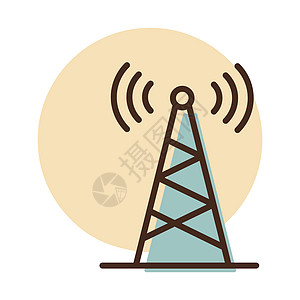 通信天线矢量图标 导航标志数据收音机技术互联网细胞上网广播播送网络插图图片