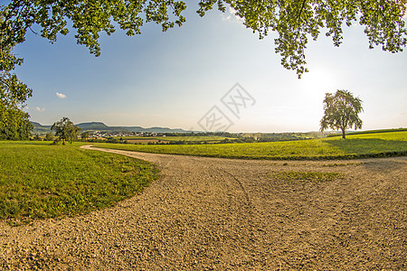德国高原 斯瓦比亚阿尔布Swabian Alb乡村步行绿色天空农业全景牧歌旅游蓝色图片
